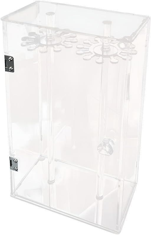 BEST MEDIA Rotating Necklace Display Stand, Clear Acrylic Pendant and Jewelry Organizer, Dustproof Display Box for Necklaces, Bracelets, Earrings and Rings, Ideal for Retail and Home Use, Clear