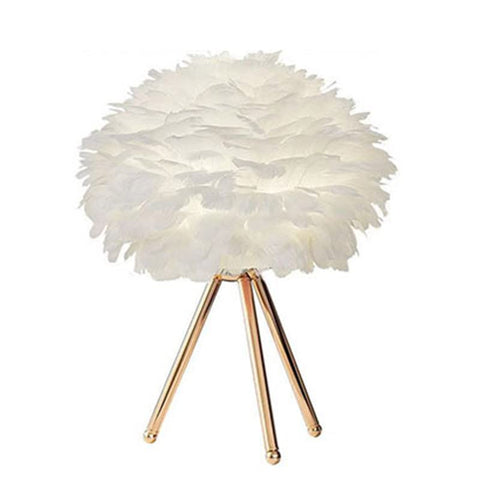 NFNSIG Feather Table Lamp, LED Atmosphere Feather Night Lights, Gold Post Next to Bed Lamp, Decorative Bedside Lamp, Table Night Light for Living Room(Type 1 Triangular)