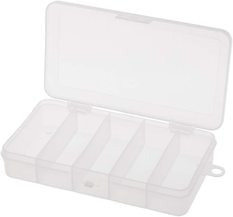 Adjustable Multi-Use Organizer Box, Clear Medicine Box Accessories Sewing Tools Beads Transparent Divider Box with Removable Dividers (10 Compartments, 2)