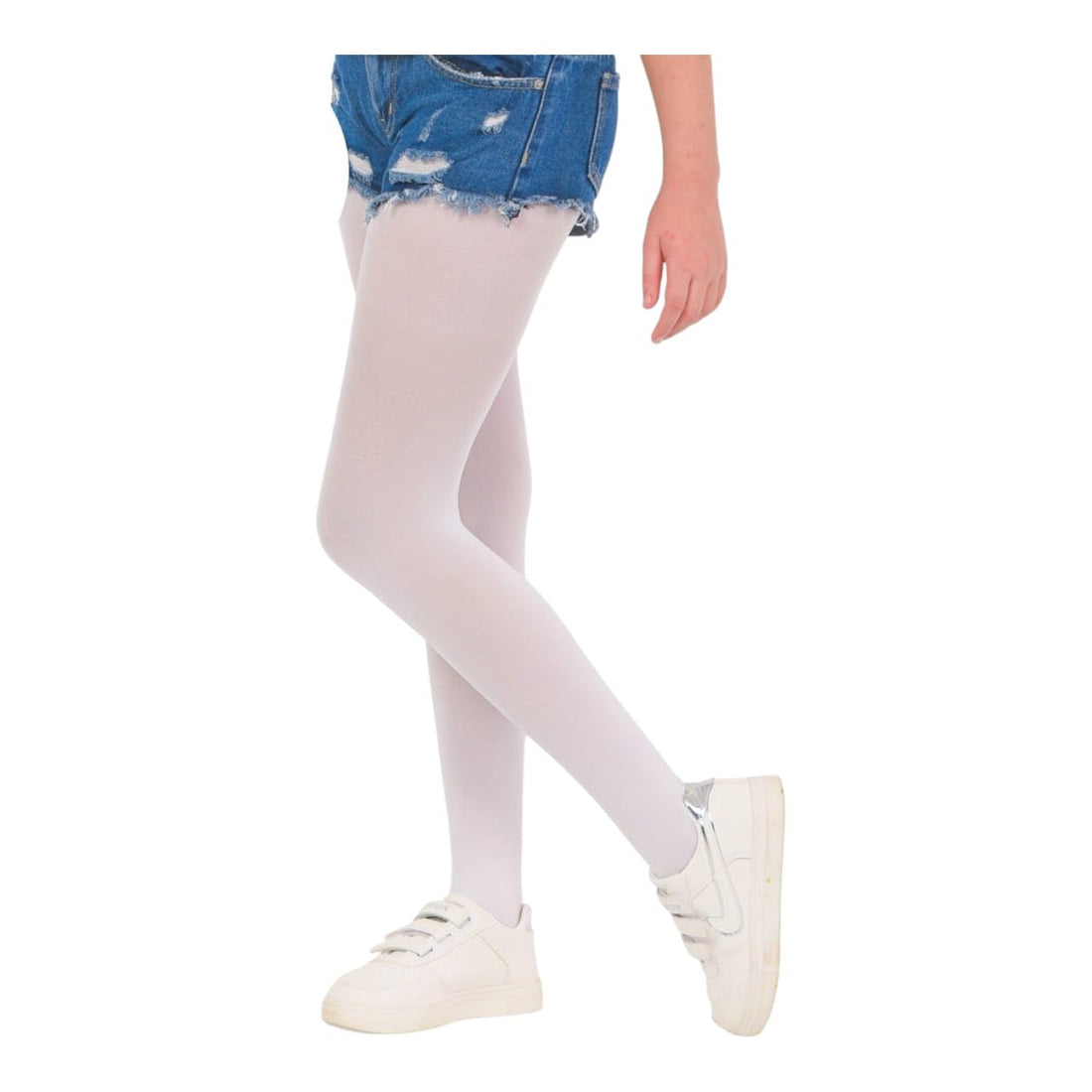 Girls Soft Long Socks Tights 2-12 Years - Multi Color White Black Beige