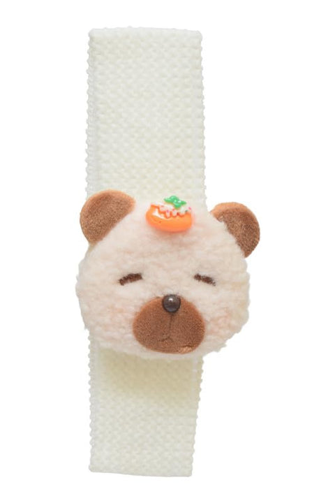 Daphne Headband With Teady Pear Design For Girls - White