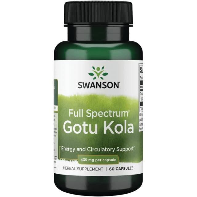 Gotu Kola 435 mg, Herbal Supplement, Capsule, Cognitive & Circulatory Support, 60 Vegetarian Capsules, 100 grams
