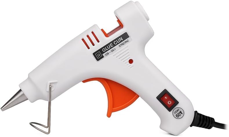 20W Heat Glue Gun – Trigger Heat Glue Gun with On/Off Switch and LED Indicator – Multicolor for DIY and Home Repairs (White)