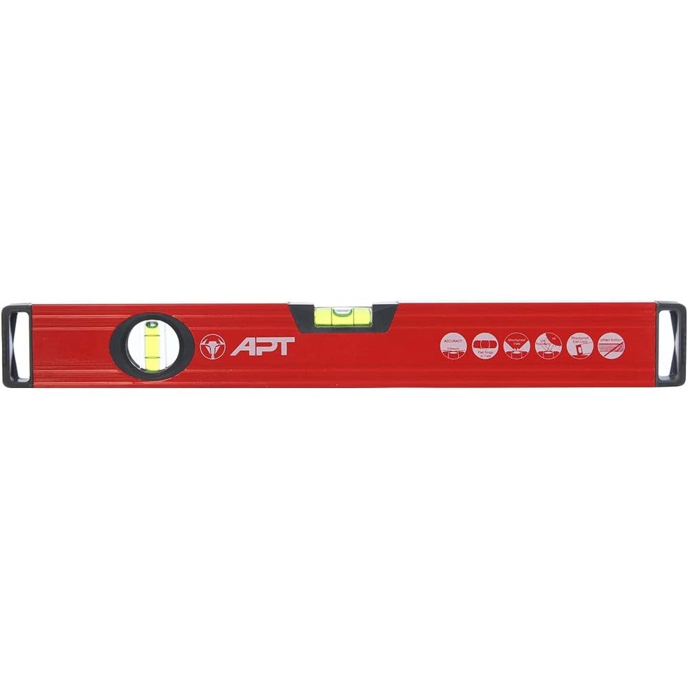 APT 808B-50 Heavy Duty Aluminium Profile 2 Vials Spirit Level, 50 cm Length
