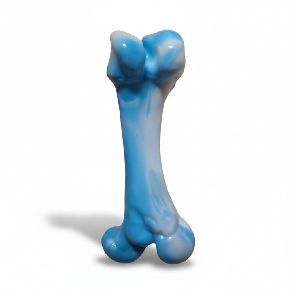 Generic Colored Bite Bone Toy for Dogs (Blue & White, Small)