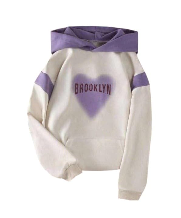 Women's Loose Sweatshirt Hoodie Printed Sweatshirt Milton Warm Material Winter Casual Everyday Wear Up To 80KG