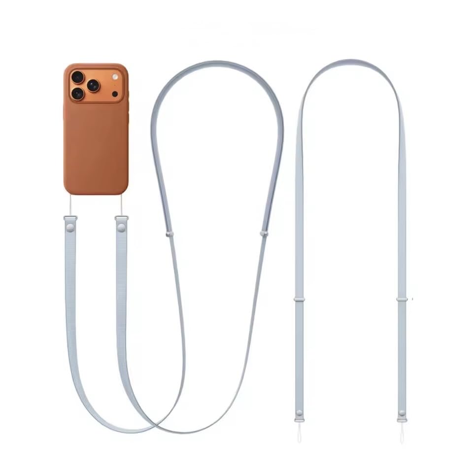 Original Magnetic Crossbody Strap for iPhone 17/Pro/Max/Air Phone Cases with Dual Lanyard Holes, Adjustable Neck Lanyard 108-208cm for Women & Men (light blue)