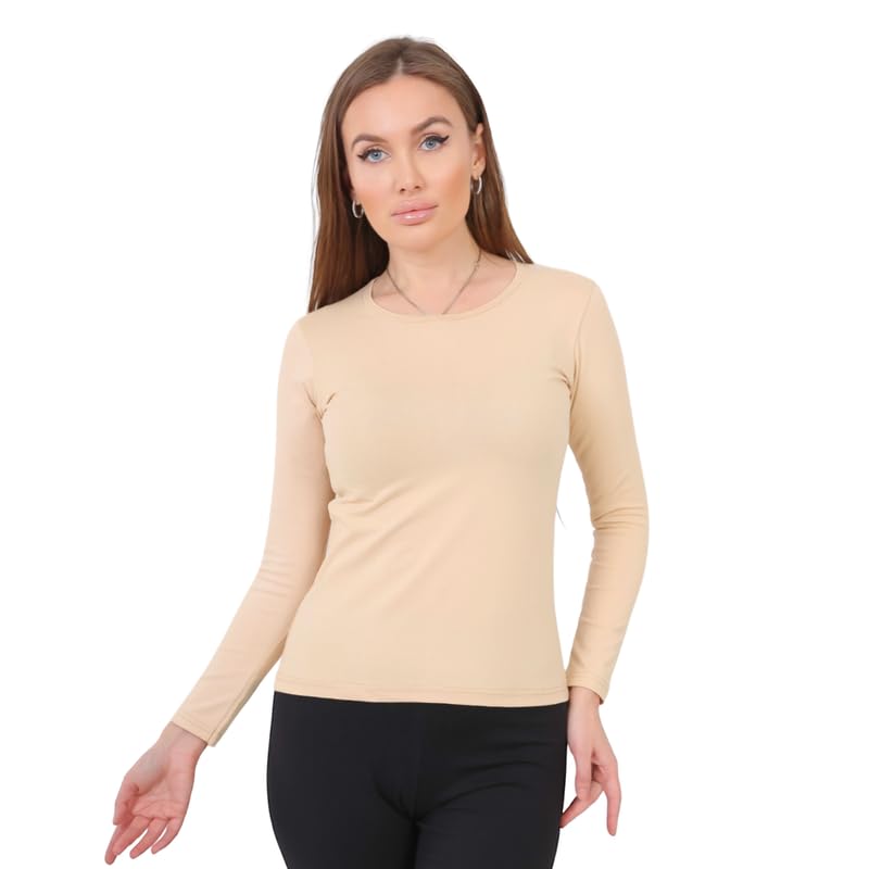 Cotton Zone Premium Organic Cotton Women's Long Sleeve Round Neck Top size
