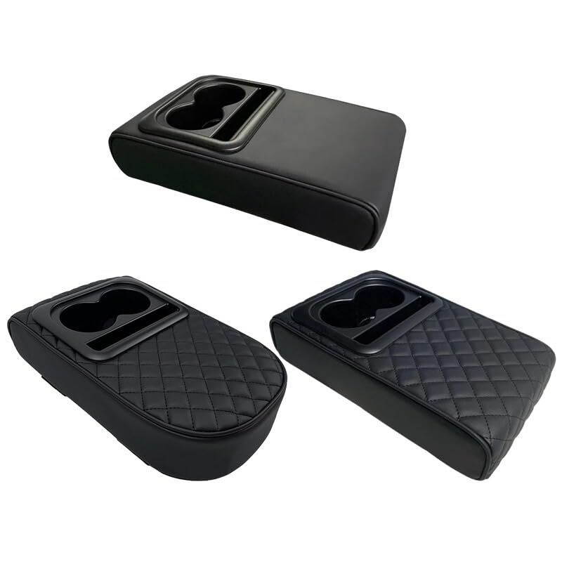 CGS Car Console Armrest Cushion, Comfortable Organizer for Vehicle Storage - Black