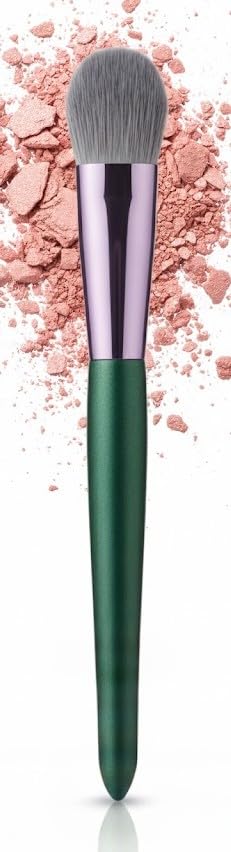 Makeup Brush, Cheek Blusher -Foundation Makeup Brush Fiber Stippling - Perfect for Foundation,Powder,Highlight,Cream,Blusher-green color -1pc