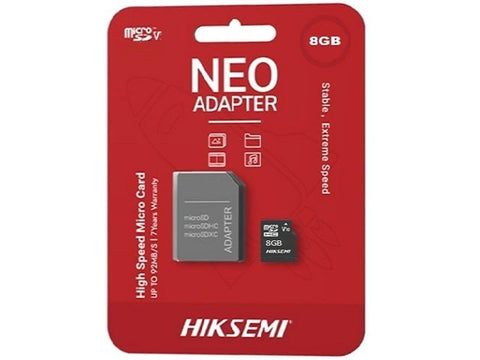 Hiksemi microSDHC Neo 8GB Class 10 TLC Memory Card with Adapter, Black