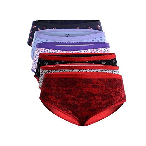 Milk Underwear Panties for Women - Pack of 6 Brief Pantie - Printed - Multi color