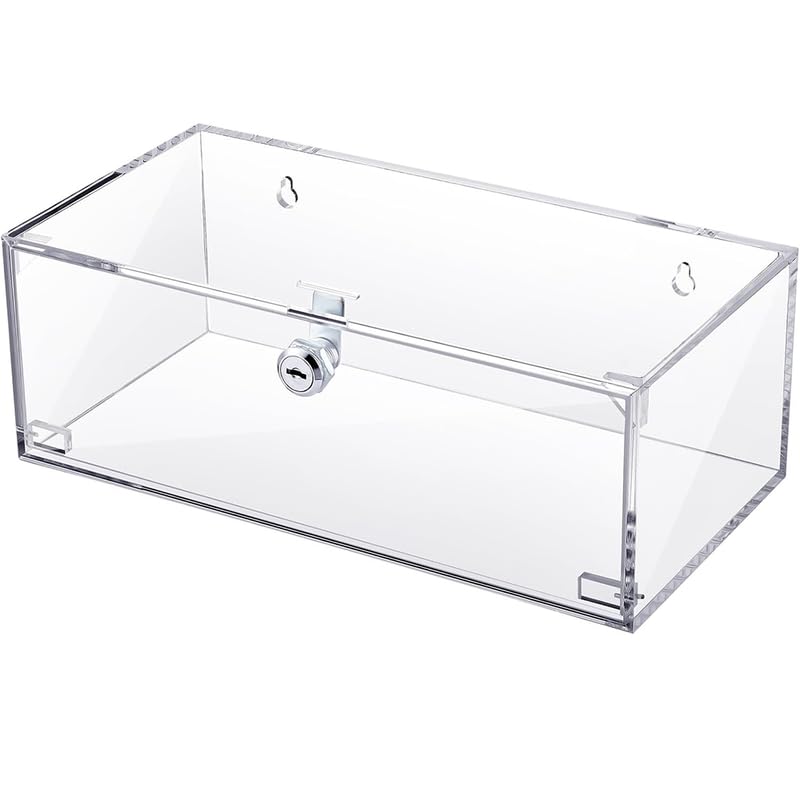 Best Media Acrylic Refrigerator Medicine Lock Box with Keys and Mounting Hardware, Wall Mount Locking Cabinet for Medicine Storage – 20.3 × 11.4 × 7.6 – Clear