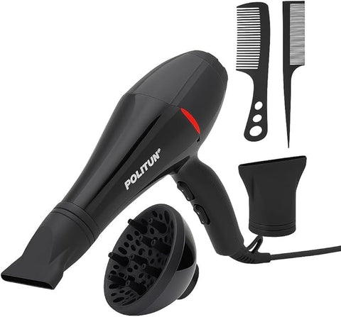 Hair Dryer Professional - 5000 W Fast Drying, Salon Smooth, Powerful Motor, 3 Temperature Settings, 2 Speeds, Detachable Air Concentrator, Overheat Protection, PT-V12