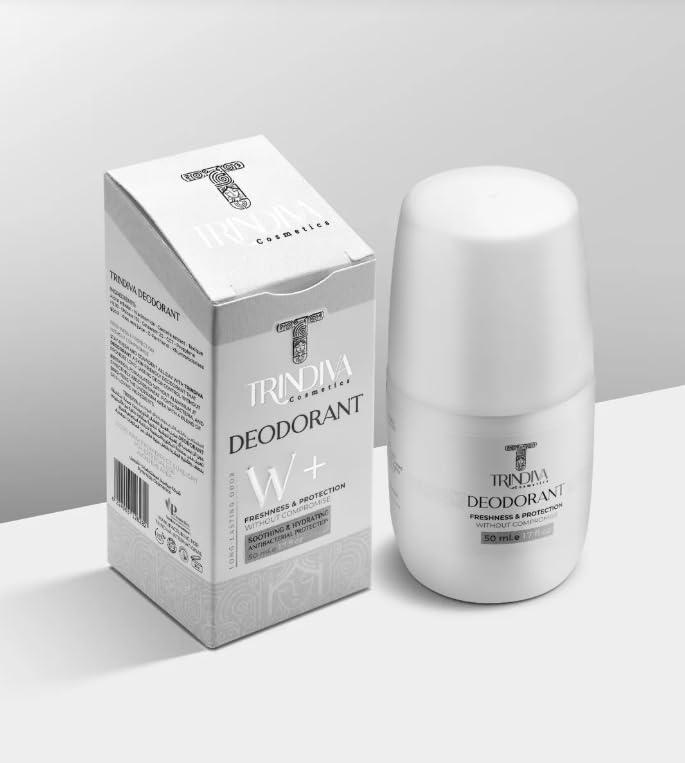 Trindiva Deodorant Fragrance Free, Freshness & Protection, 50ml, with Niacinamide, Alpha-Arbutin, Aloe Vera, Aluminum Free