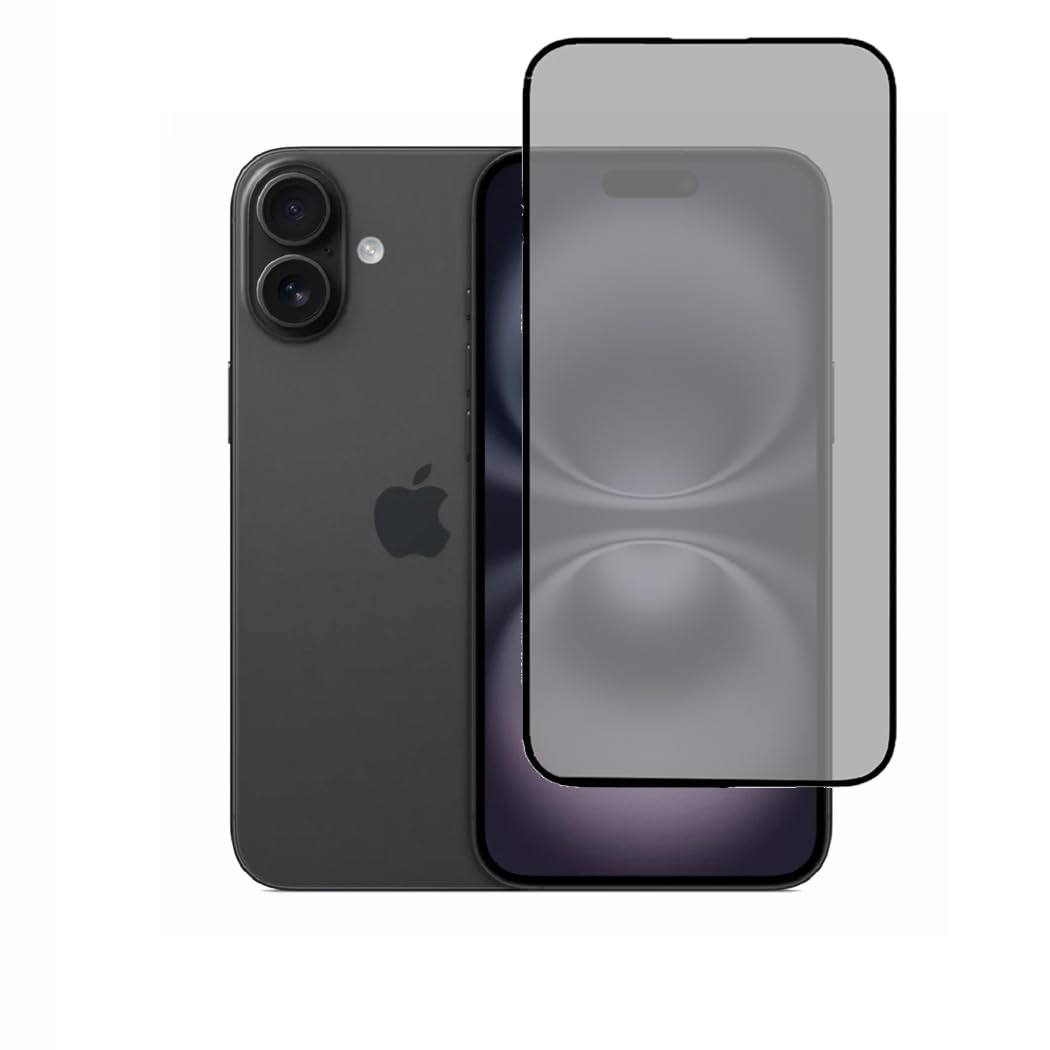 Anti Spy Privacy Screen Protector Compatible with iPhone 16, Tempered Glass Screen Protector, Anti-Scratch, Bubble Resistant, Anti-Spy, Easy Installation (iPhone 16)