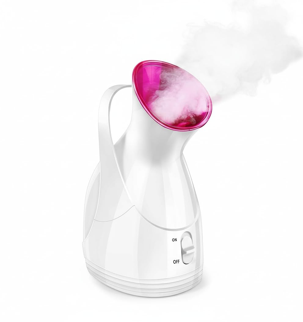Facial Steamer, Nano Ionic Face Steamer for Deep Cleansing and Moisturizing, Facial and Hair Steamer for Pore Care, Home Spa Steam Device, HG-608