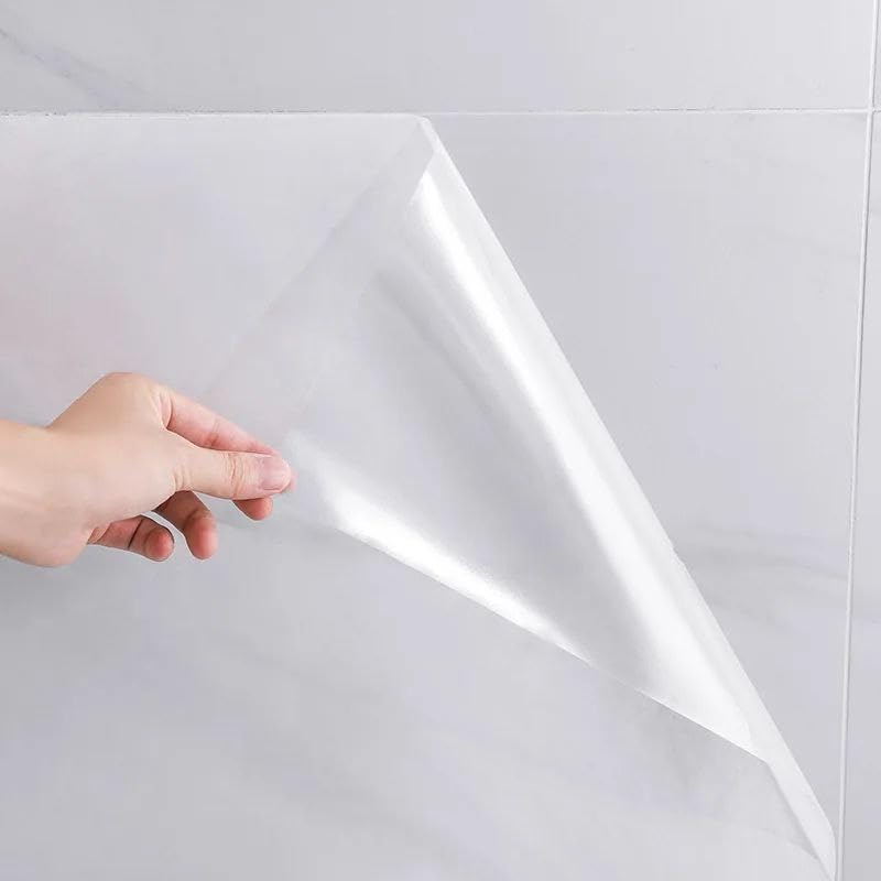 Transparent Oil Proof Wall Sticker Roll – Heat Resistant Self Adhesive Clear Wallpaper for Kitchen, Wall & Table Protection Countertops (3m x 60cm) (Transparent (one pack))