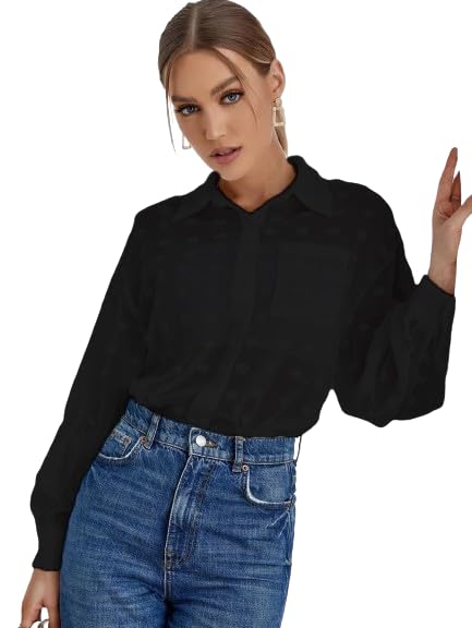 Sun Set Women's Pocket Pocket Chiffon Blouse - Modern and Elegant Design Small Twill