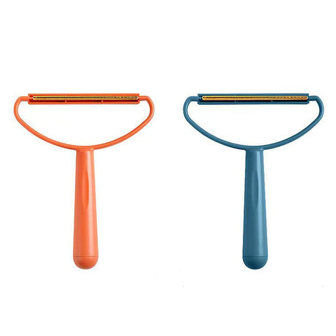 2 Pack Portable Lint Remover, Uproot Lint Cleaner, Clothes Fuzz Shaver Lint Roller for Cat and Dog Hair Removal,Removing Fabrics Clothing Furniture Balls Pilling（Orange + blue）