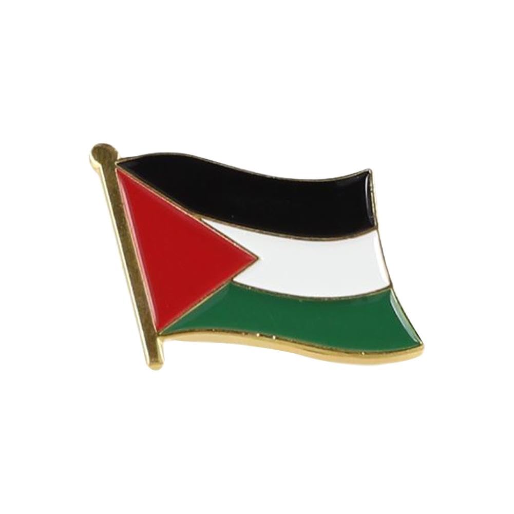 Palestine Flag Brooch Pin Palestinian Country Flag Metal Enamel Lapel Pin I Stand with Palestine Badge Brooch Support Patriotic Badge Souvenir Gifts
