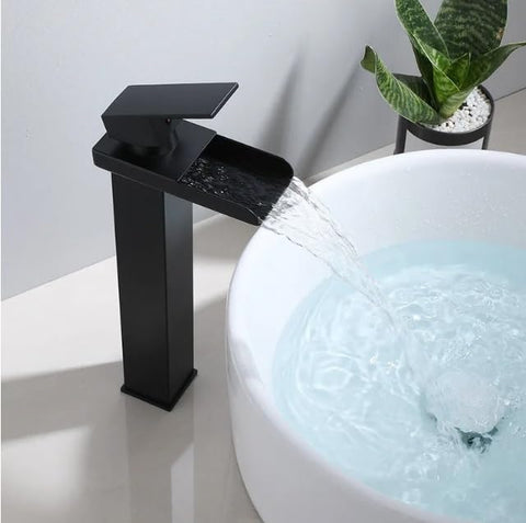 Waterfall Hand Mixer Basin Mixer (Black Waterfall Open Square Mixer)