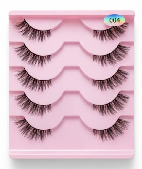 Half Lashes Cateye 5Pairs/Half Lashes/Half Lashes Natural Look/Half Lash/Corner Lashes- SHAPE-4-pink