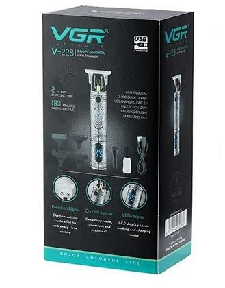 VGR Professional hair trimmer "ZEROBLADE" LED