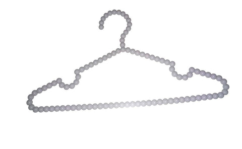 Downtown 3-Piece Elegant Pearl Beaded Hangers Set, White and Silver Decorative Closet Organisers, Aesthetic Garment Hangers for Bridal Wear, Dresses and Luxury Wardrobe Presentation
