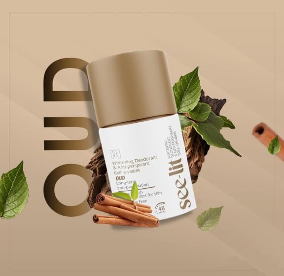 See-Lit Whitening Deodorant Roll-On, Oud Fragrance, 50ml x 2 Pack