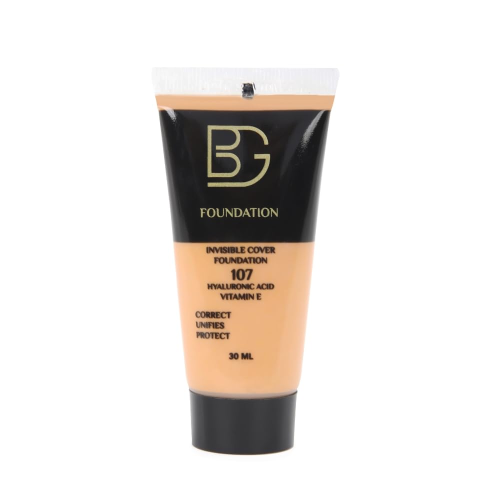 BG Foundation 107 30ml | Full Coverage Liquid Foundation | Long-Lasting Matte Finish| Safe for all skin tones