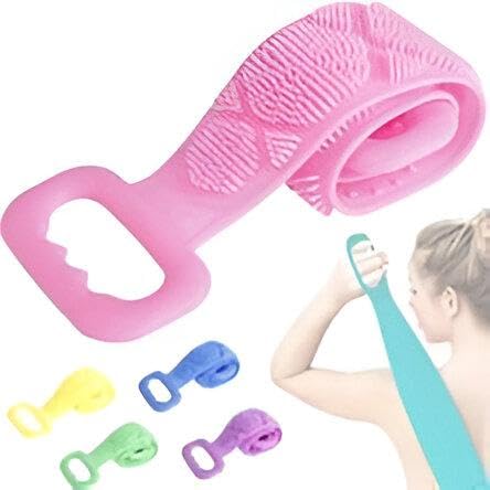 Massage and Cleaning Belt - Double-Sided Silicone Body Scrubber for Back, Designed for Thorough Cleansing, Skin Exfoliation, and a Relaxing Massage Effect (6 piece of the color shown)