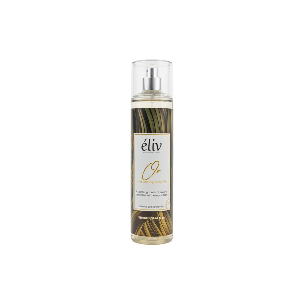 éliv Or Long Lasting Body Mist, Oud Rose Vanilla Amber, 250ml, Dermatologically Tested