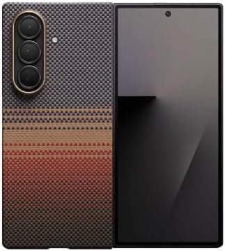 Eco For Samsung Galaxy Z Fold 7 Case With Screen Protector, Slim & Light Carbon Fiber Texture Aramid Fiber Made Protective Phone Case Cover for Samsung Z Fold7 5G (Sunset)