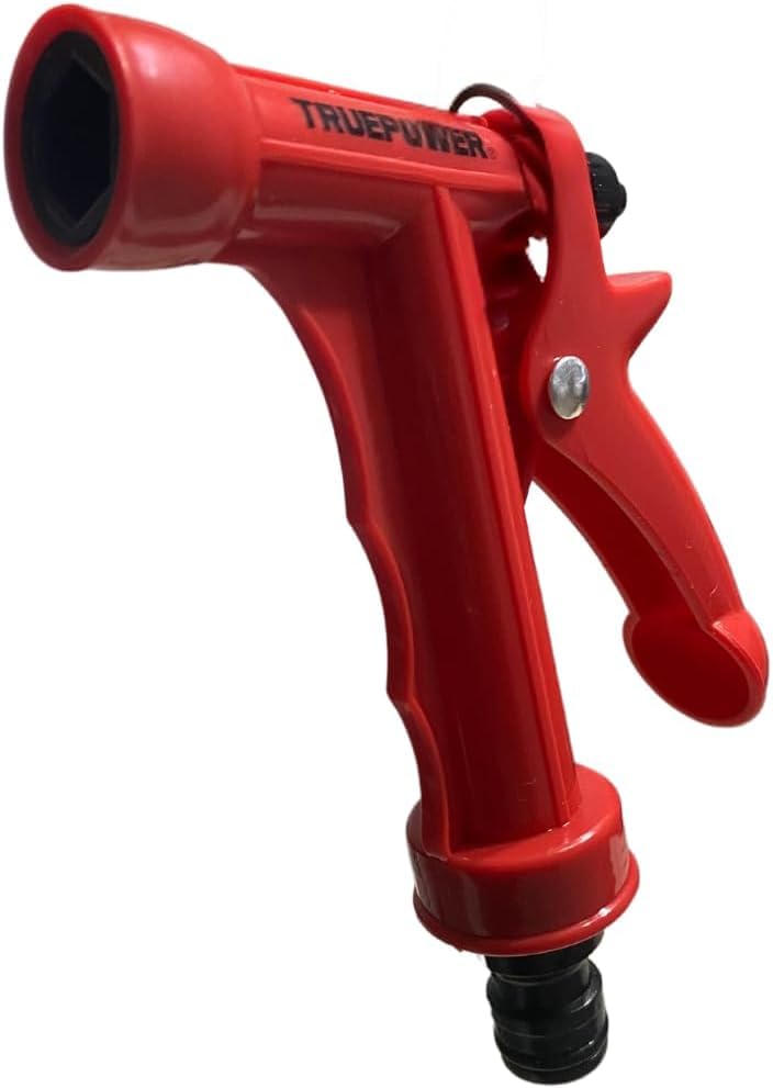 Heavy Duty Water Sprayer Gun Red Color Thread Connection Garden Hose Nozzle Water Sprayer With Rear Trigger Control - suitable for 15mm hose diameter