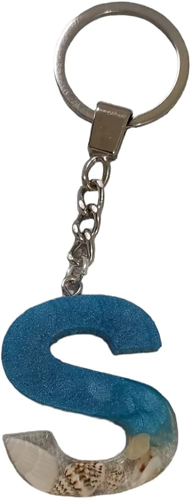 Keychain Letter S Shape English Keychain Resin Epoxy Multi Color Unique Attractive Gift