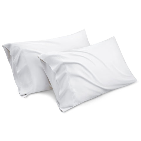 Bedsure Bamboo King Size Pillow Cases 2 Pack - White Cooling Pillowcases Set of 2 with Envelope Closure, Cool and Breathable Pillow Case, 20x40 inches