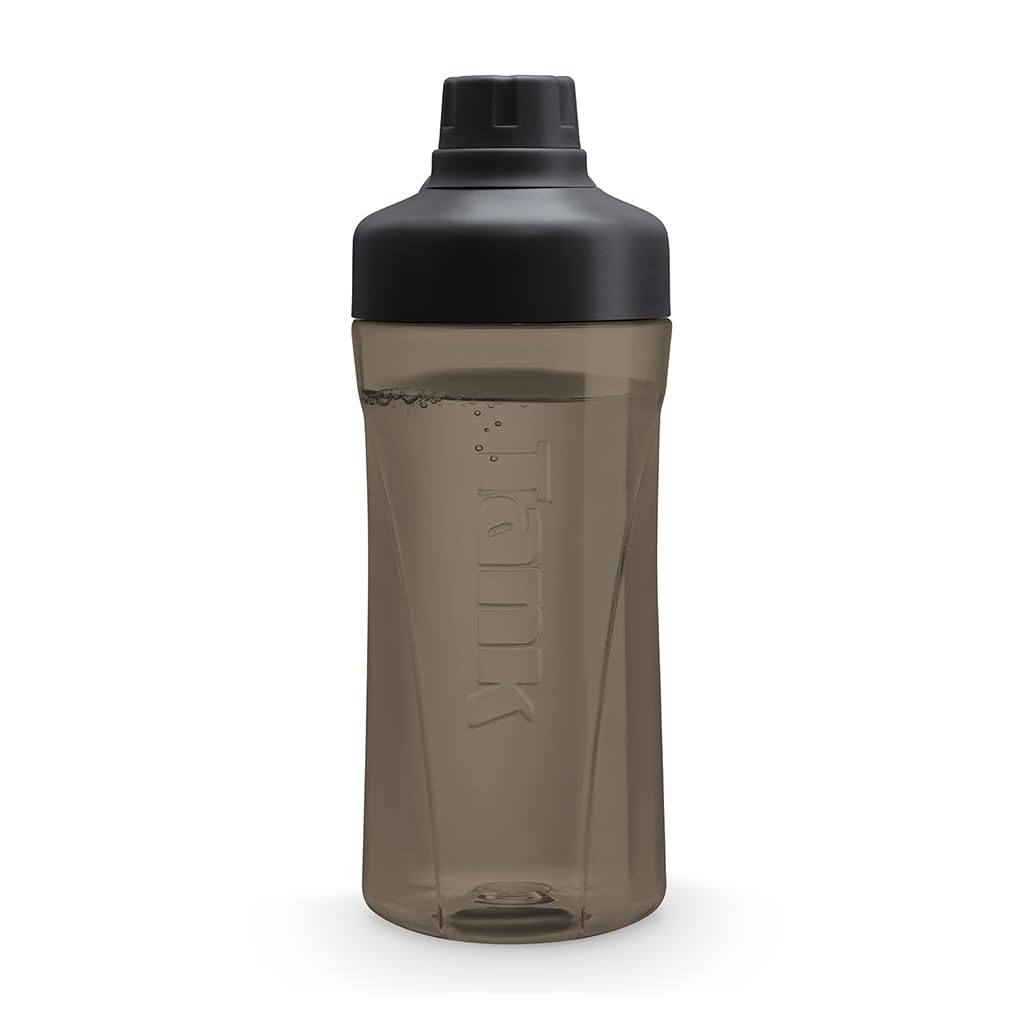 Tank Tritan Plastic Water Bottle 550mL, Black, BPA Free