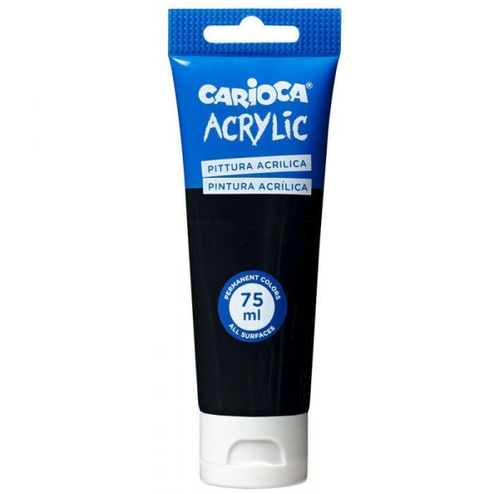 Carioca Acrylic Color Tube 75 ml, Black