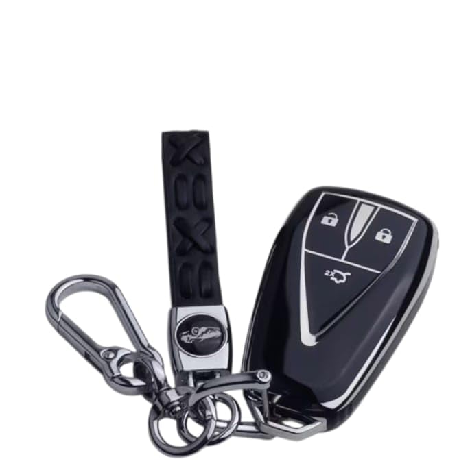 Car Key Fob Cover with Keychain Compatible with Changan UNIT / UNIK / CS35 PLUS / CS55 PLUS / CS75 PLUS / Oshan X7 / X5 - 3 Buttons, Car Key Accessories