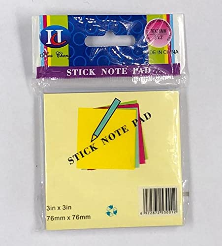 Pack of colored Sticky note 3x3 cm - 12 Packs - 100 sheets