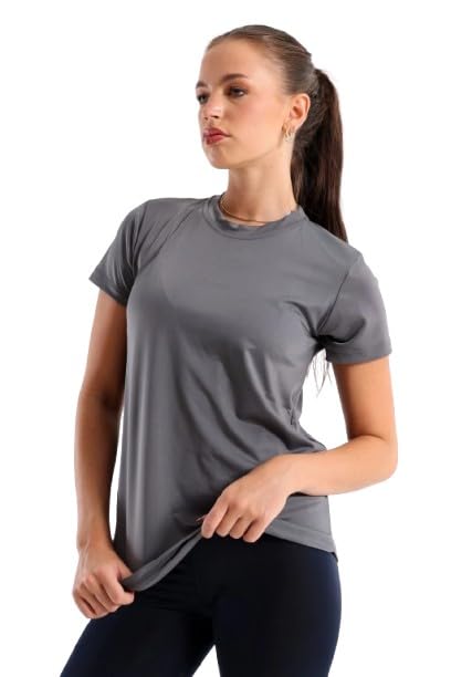 Womens Running Half Sleeve Top In Grey Modern (pack of 1)
