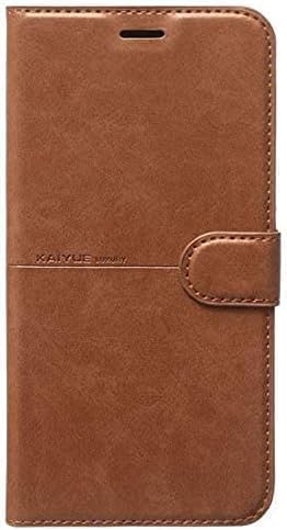 High-quality leather case to fully protect the phone 360 degrees, foldable, compatible with Honor X7D (Brown)