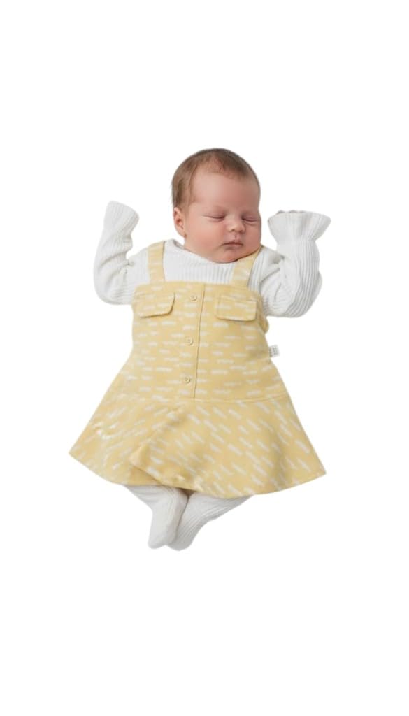 Buongiorno Plain Baby Cotton Newborn Clothing Set for Baby Girls - Beige