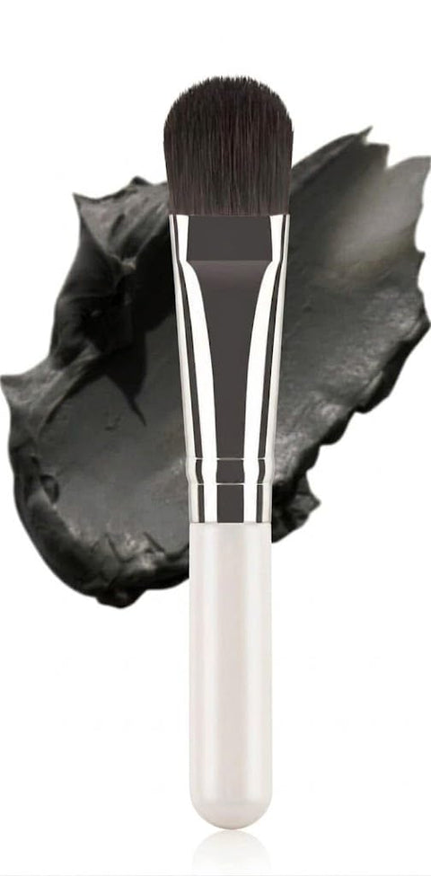 Facial Mask and powder Application Brush, Black+White Soft Man-made Fiber Brush Head Cosmetic Tool for Body Lotion, Mud, Clay, Charcoal Mixed Mask-white
