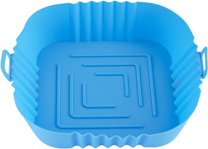 Silicone Air Fryer Pot, Square Reusable Liners, Red