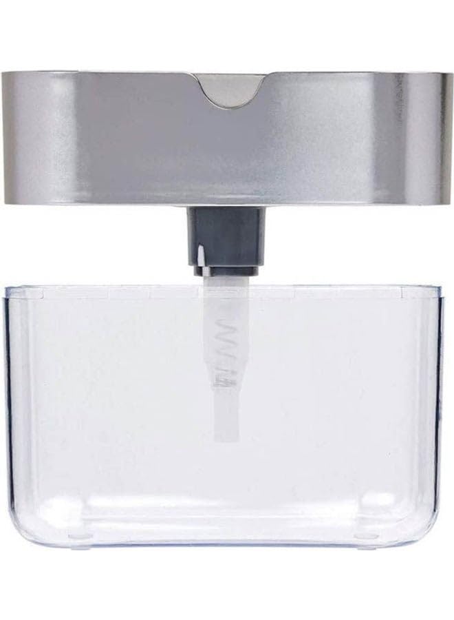 Sponge Rack Shelf Soap Detergent Dispenser Pump Large Capacity With Sponge 1 Hand Operation B 5.1X3.35X3.5 Inches Multicolour 5.1X3.35X3.5inch