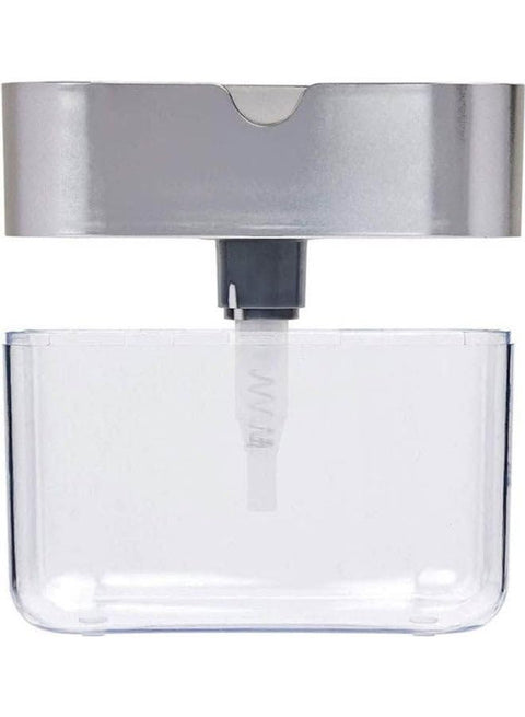 2-In-1 Sponge Rack Shelf Soap Detergent Dispenser Pump Large Capacity With Sponge 1 Hand Operation B 5.1X3.35X3.5 Inches Multicolour 5.1X3.35X3.5inch