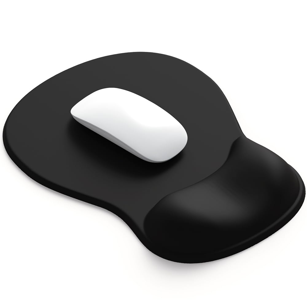 ErgoComfort Gel Wrist Rest Mouse Pad-Ergonomic Office Mousepad with Wrist Support-Non-Slip, Design Desk Accessories Mat for Home&Game Decor (01Black)