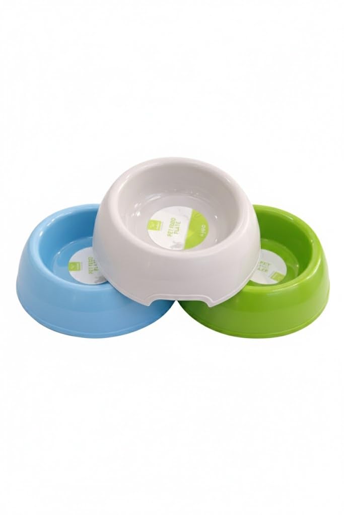 Nunbell Plastic Pet Plate, 28cm, Multiple Colours Available (Blue)